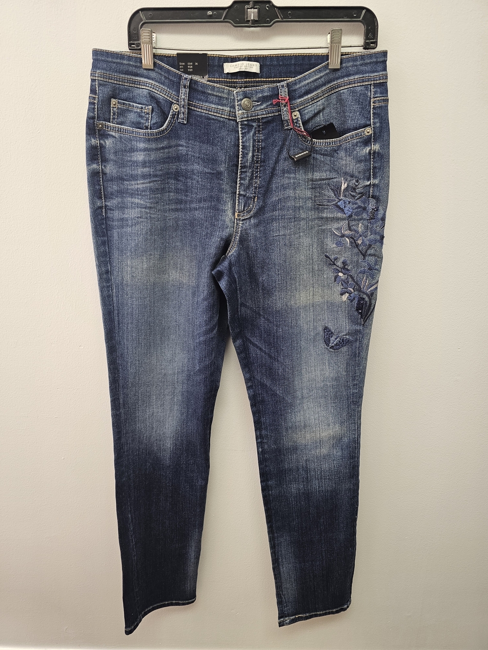 Women’s Blue Embroidered Slim Jeans